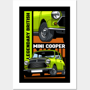 Retro Cooper British Car Posters and Art